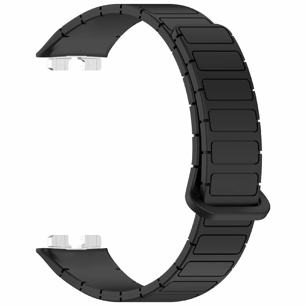 Silicone Watch Band For Huawei Band 10 / 9 / 8 Magnetic Dual Color Replacement Strap - Black - 3