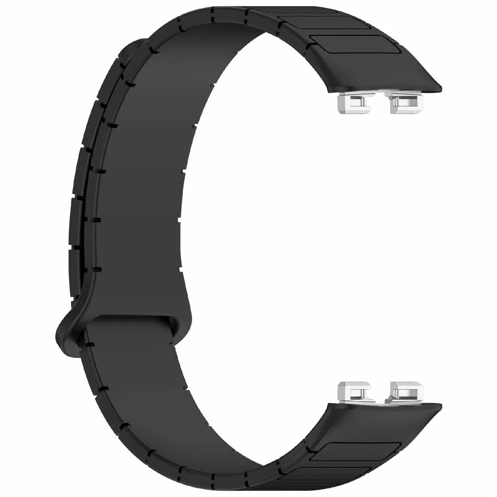 Silicone Watch Band For Huawei Band 10 / 9 / 8 Magnetic Dual Color Replacement Strap - Black - 4