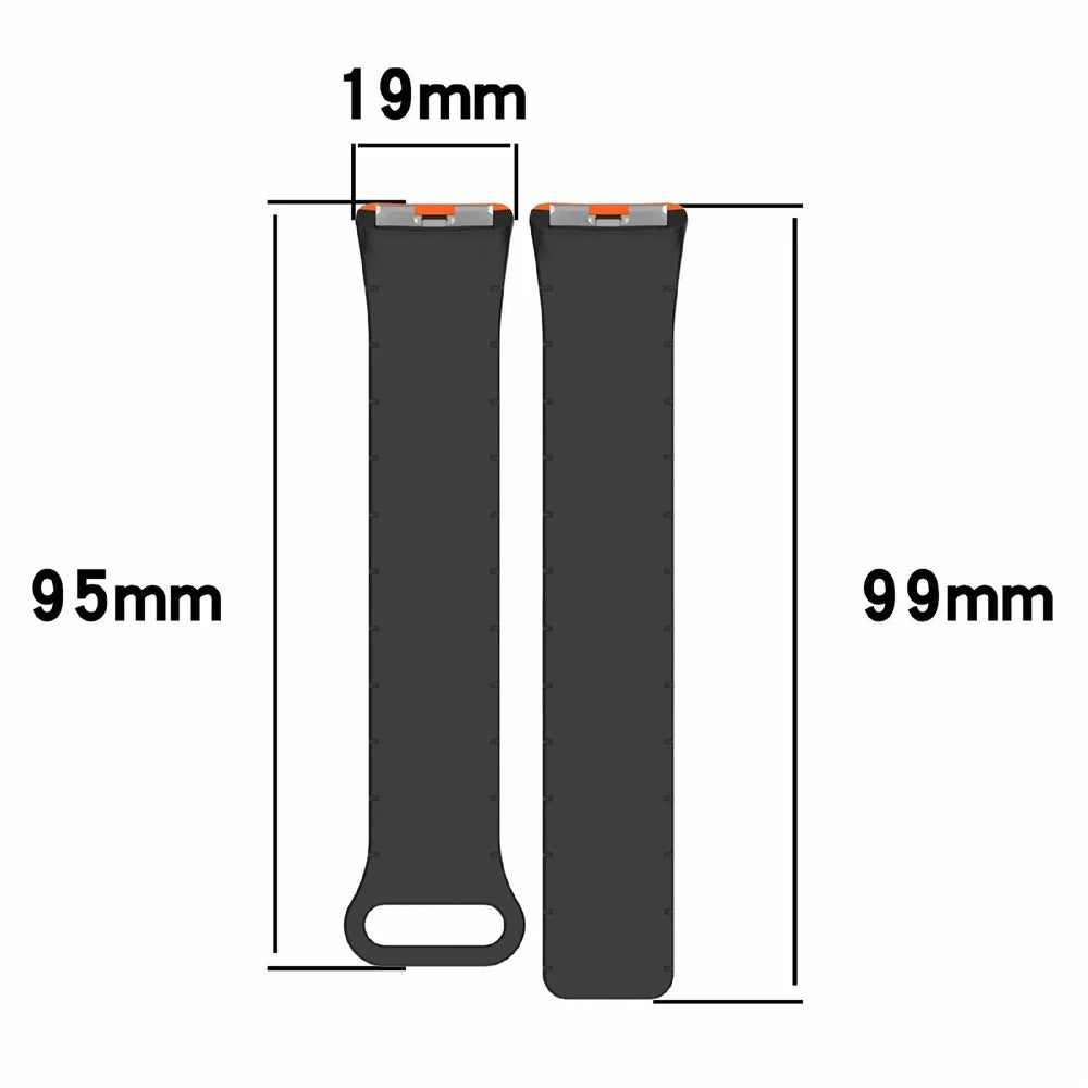 Silicone Watch Band For Huawei Band 10 / 9 / 8 Magnetic Dual Color Replacement Strap - Black - 5