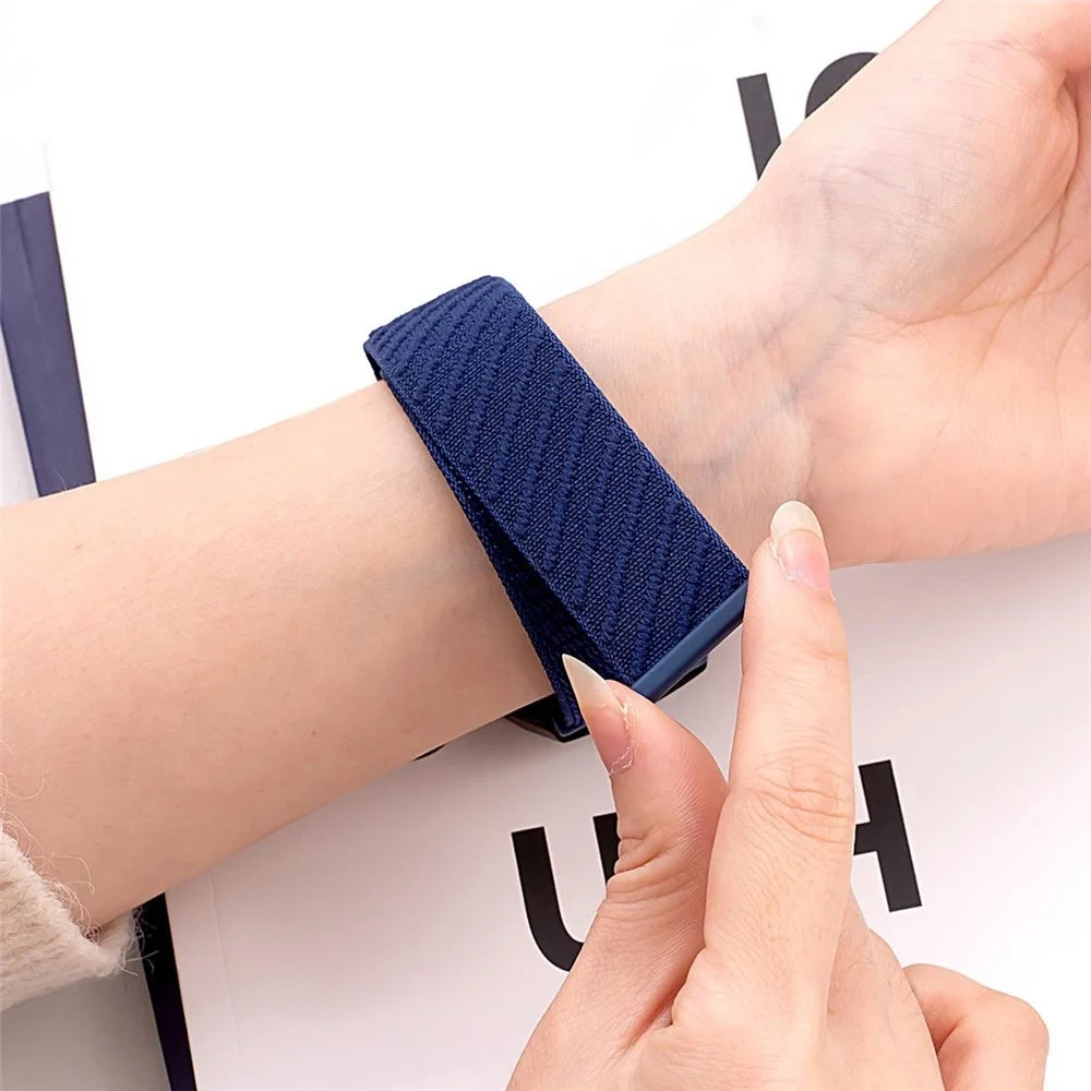 22mm Watch Band For Huawei Watch GT 5 Pro 46mm / GT 5 46mm / GT 4 46mm / Watch 4 / Samsung Galaxy Watch3 Nylon Loop Strap - Dark Blue - 5