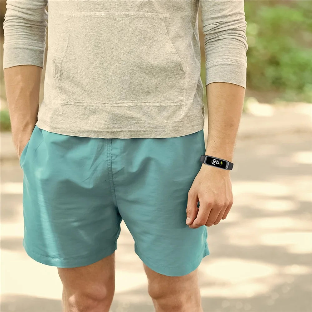 Bi-color Silicone Watch Band Replacement Strap for Samsung Galaxy Fit2 SM-R220 - Black/White - 7