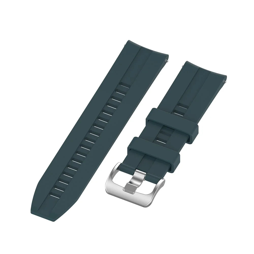 Silicone Smart Watch Band Replacement Adjustable Strap 20mm for Honor Watch ES / Watch GT 2 42mm - Midnight Green - 3