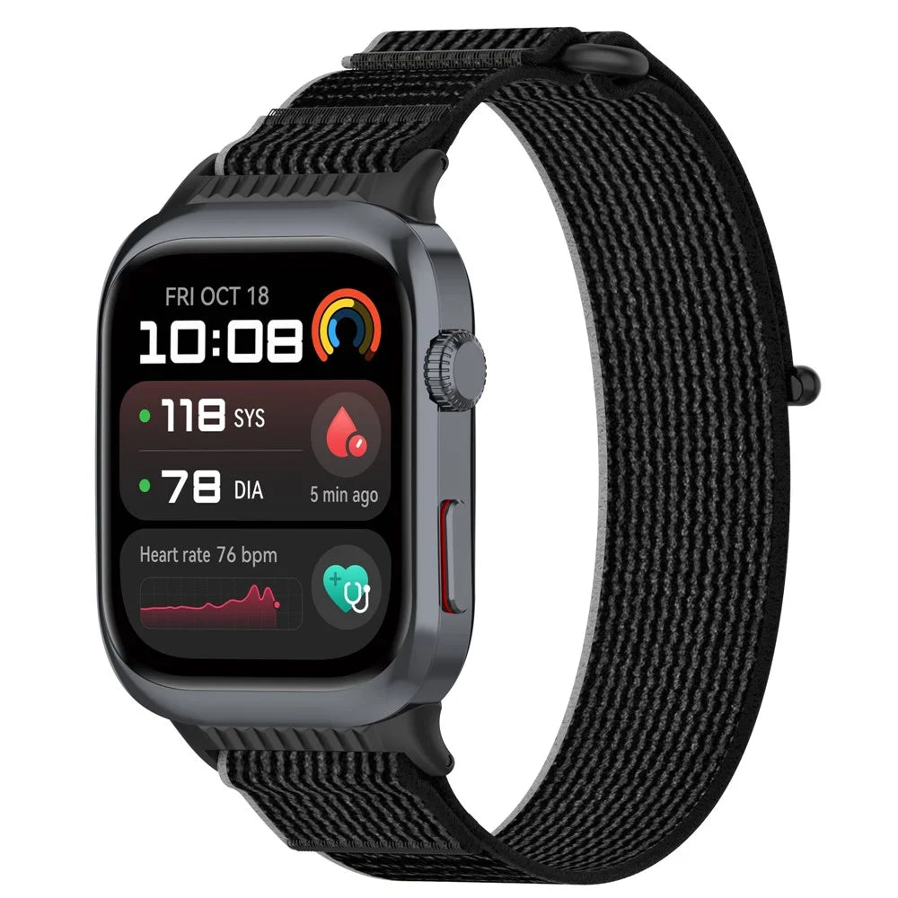 For Huawei Watch D2 Nylon Watch Band Replacement Strap Wristband - Black / Grey - 3