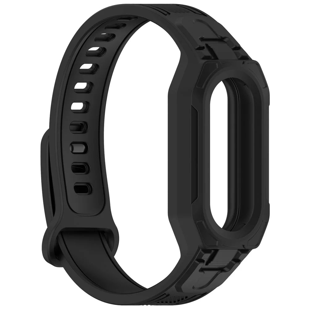 Silicone Strap with Integrated Watch Case For Xiaomi Mi Band 9 Ceramic Edition / Smart Band 9 NFC / 9 / 8 NFC / 8 / Mi Band 7 NFC / 7 - Black - 4
