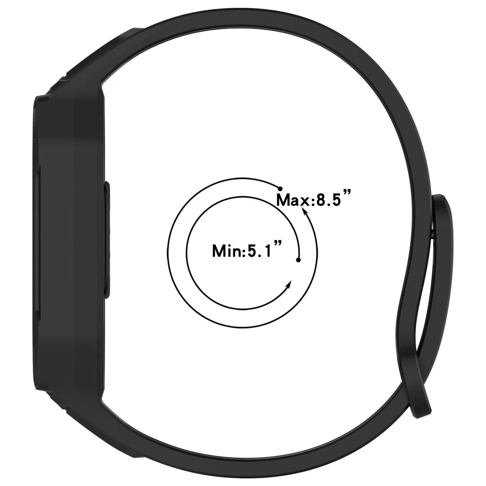 Silicone Strap with Integrated Watch Case For Xiaomi Mi Band 9 Ceramic Edition / Smart Band 9 NFC / 9 / 8 NFC / 8 / Mi Band 7 NFC / 7 - Black - 6