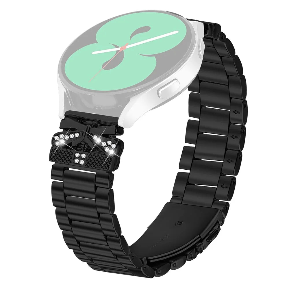 Replacement Strap for Garmin D2 Air X10 / Bounce Butterfly Rhinestones Decor Metal Watch Band - Black - 1