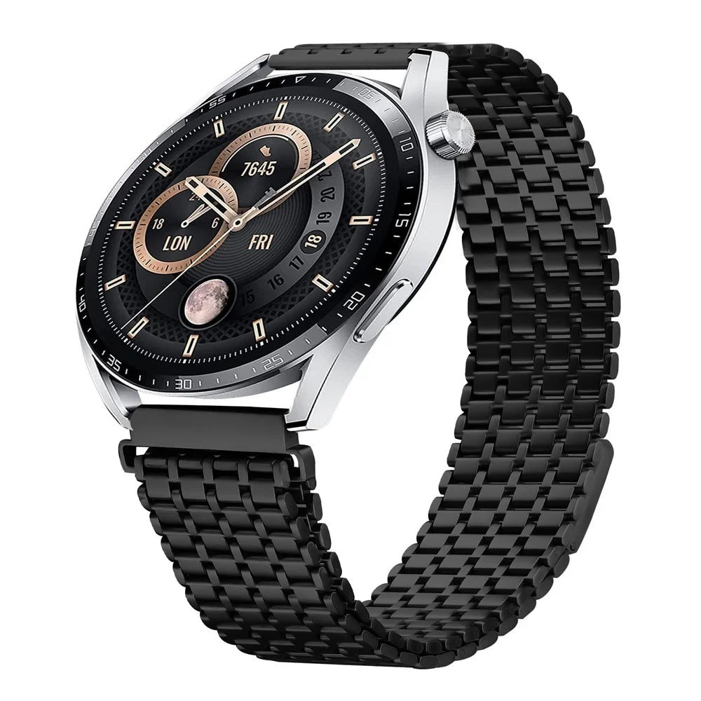 For Garmin Venu 3 Bands Adjustable Stainless Steel Magnetic Clasp Watchband Wrist Strap - Black - 2