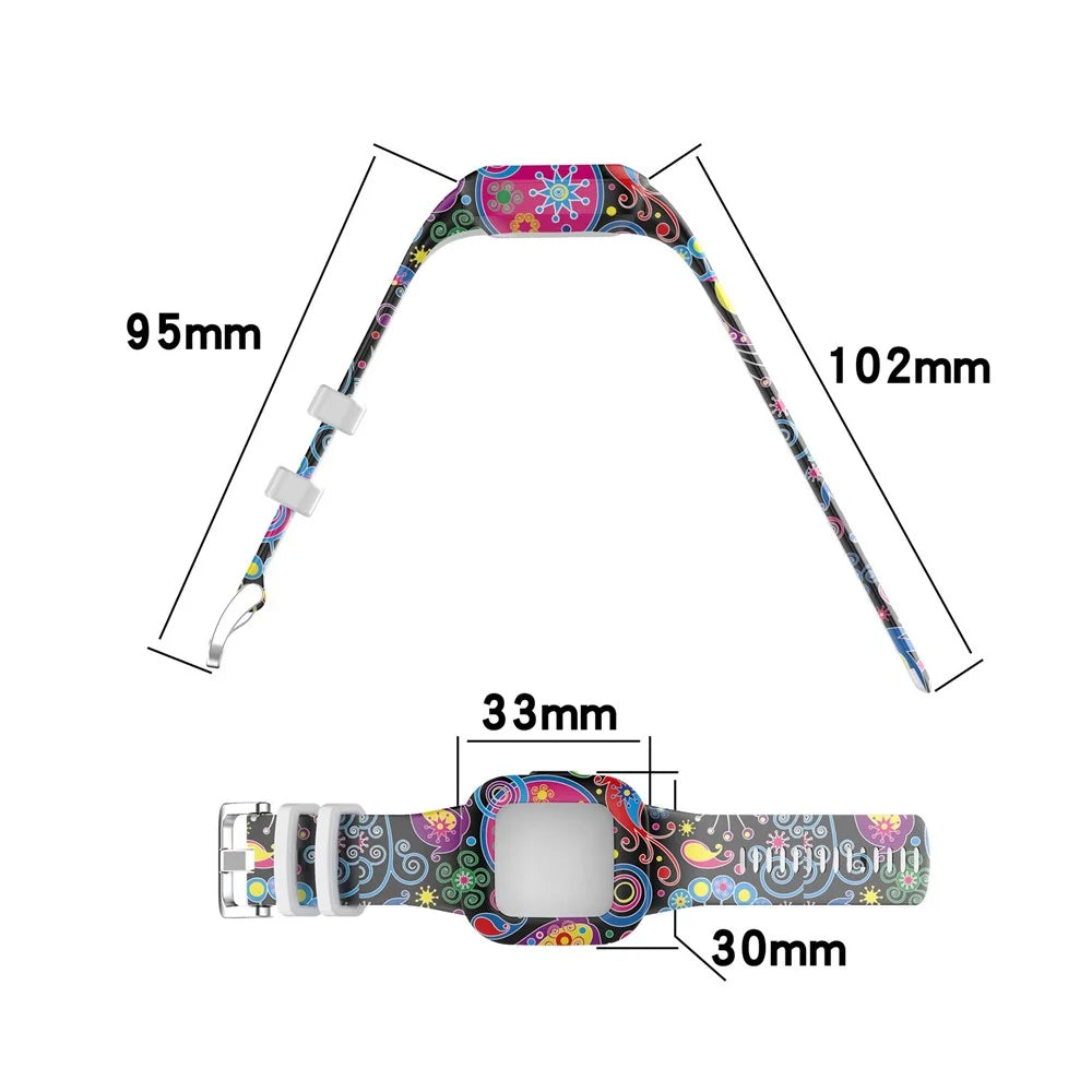 For GarminFit RJ3 / Garmin Vivofit JR3 Pattern Printing Silicone Smart Watch Band Wrist Strap Replacement - Camouflage Grey - 7