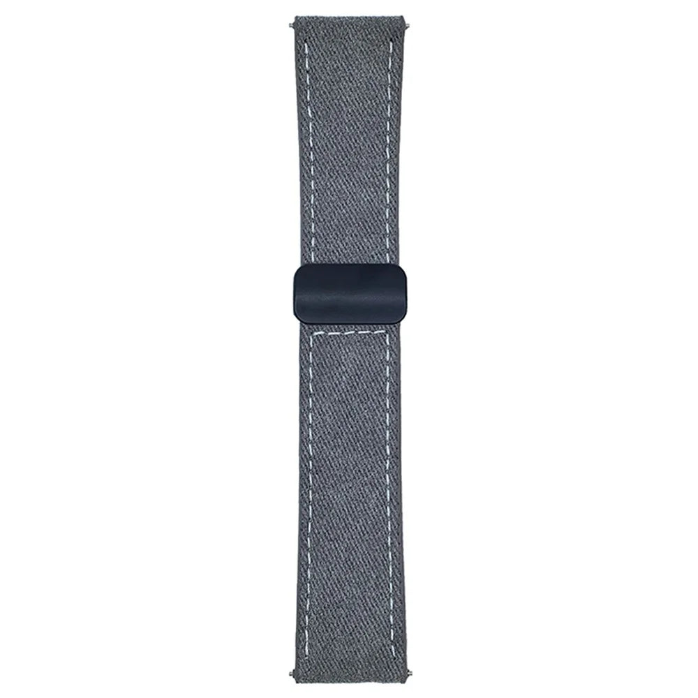 22mm Universal Watch Band For Huawei Watch GT 5 46mm Magnetic Buckle Leather Nylon Wrist Strap - Coffee - 1