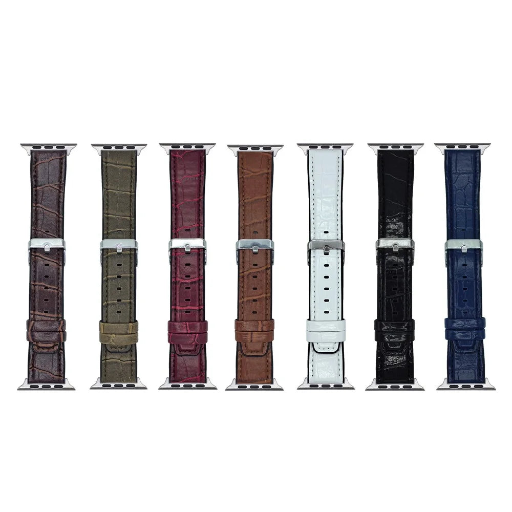 Replacement Strap for Apple Watch Series 11 10 42mm / 9 8 7 41mm / SE3 SE2 SE 6 5 4 40mm / 3 2 1 38mm Bamboo Texture PU + Silicone Watch Band - Coffee - 7