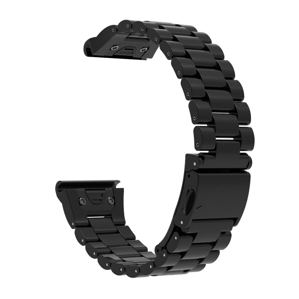 QuickFit 26mm Watch Band For Garmin Fenix 7X Pro 51mm / 7X / 6X Pro / 6X Plastic Three-Bead Wrist Strap - Black - 1