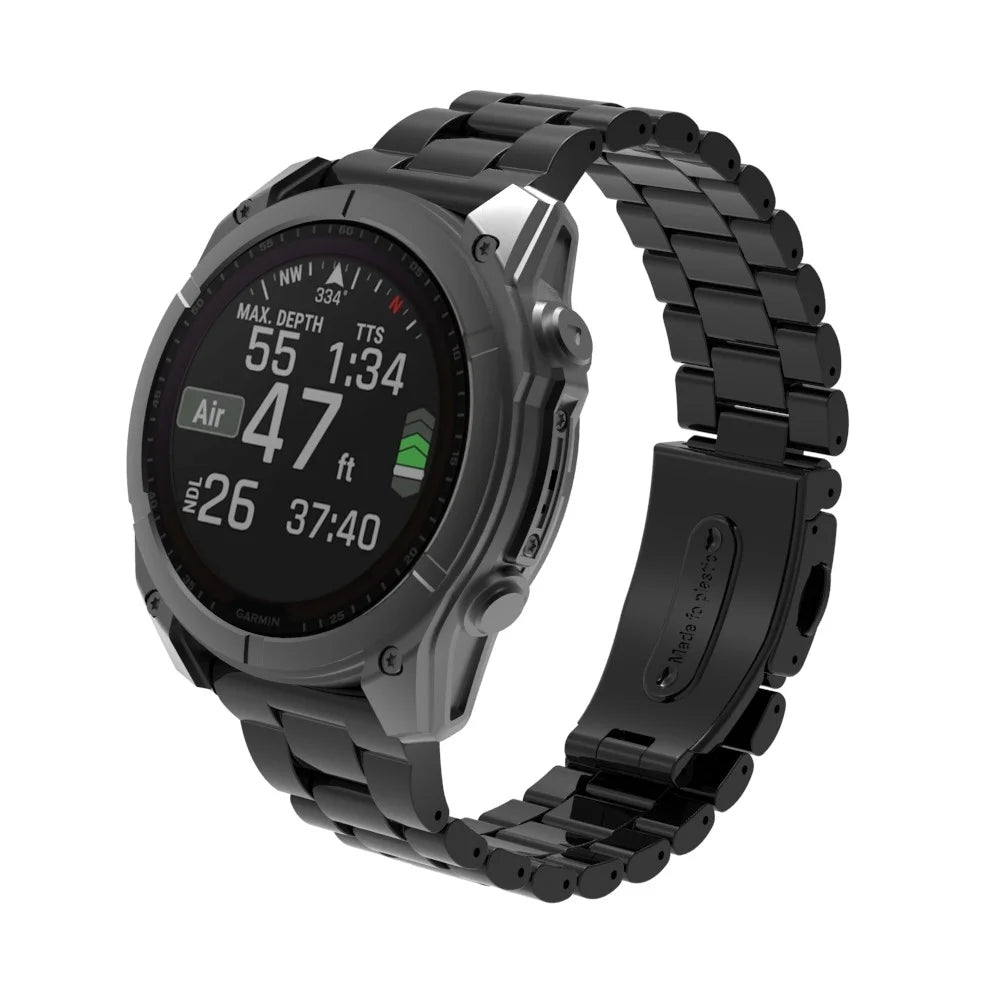 QuickFit 26mm Watch Band For Garmin Fenix 7X Pro 51mm / 7X / 6X Pro / 6X Plastic Three-Bead Wrist Strap - Black - 2