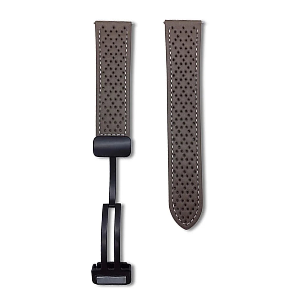 For Samsung Galaxy Watch7 / Watch6 Microfiber Leather Watch Bands 20mm Breathable Magnetic Strap - Brown - 1