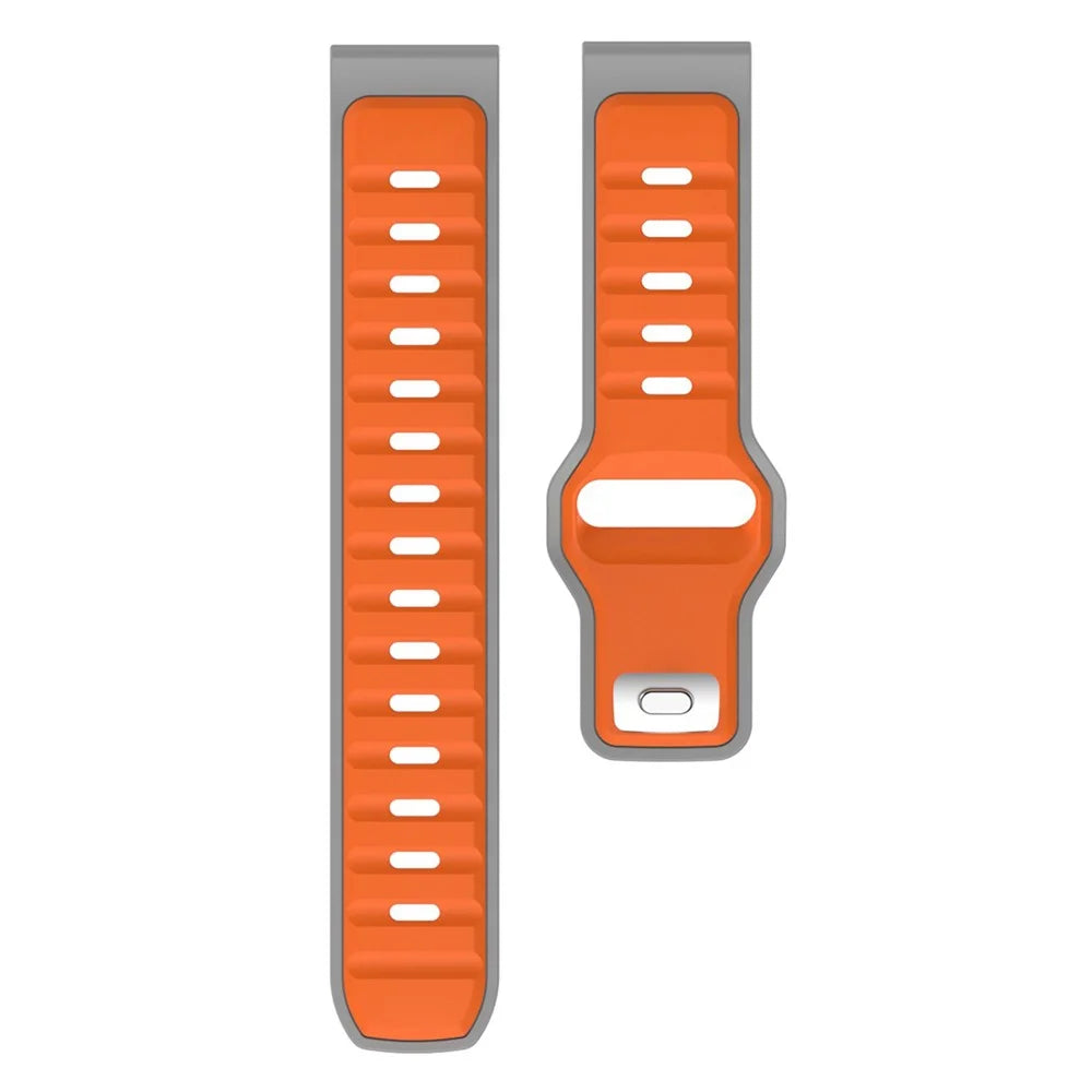 For Huawei Watch GT 5 46mm / GT 5 Pro 46mm Silicone Strap 22mm Dual Color Sport Wrist Band - Orange / Grey - 1