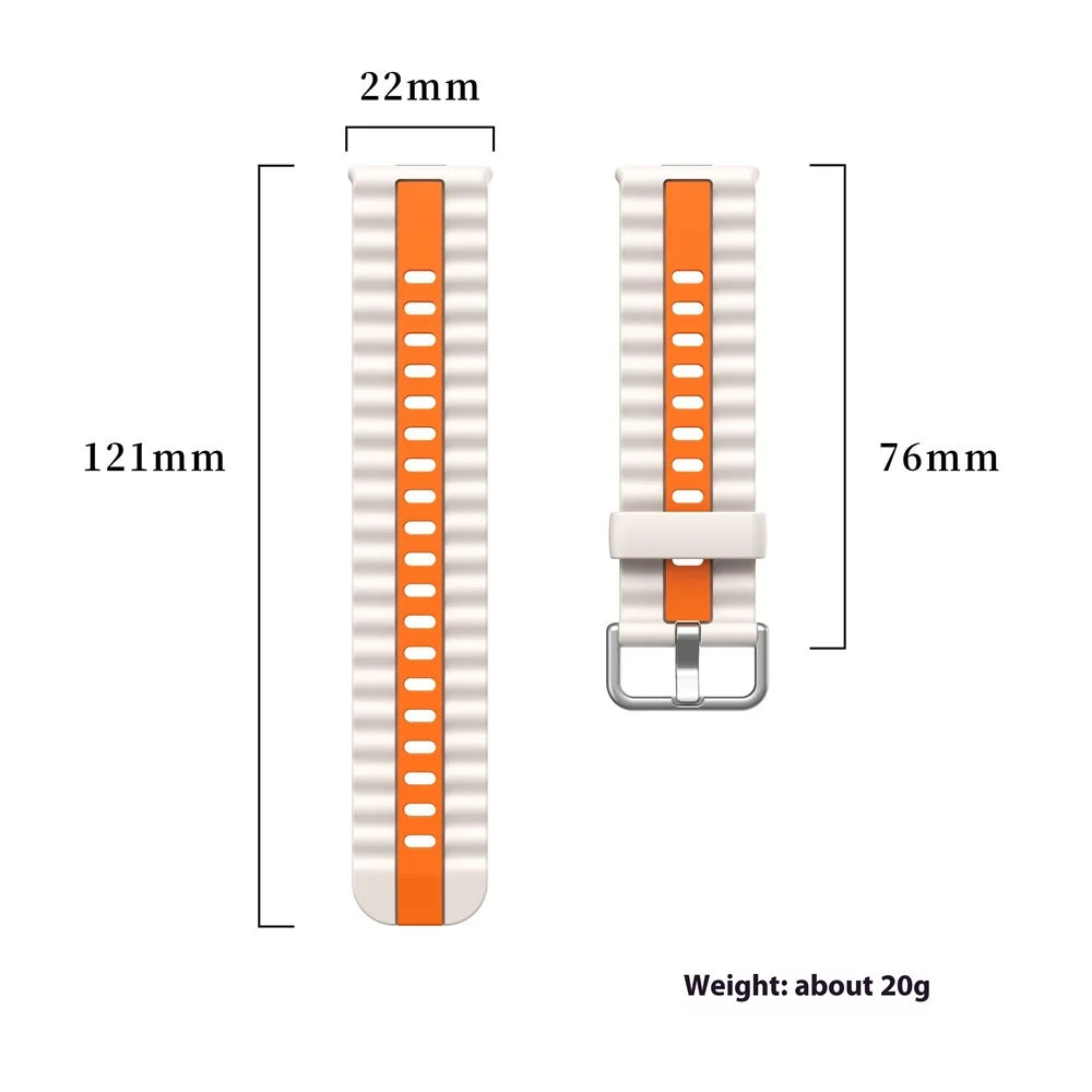 Silicone Band for Huawei Watch Fit 4 Pro / Fit 4 / Fit 3 Dual Color Replacement Watch Strap - Orange+Black - 6
