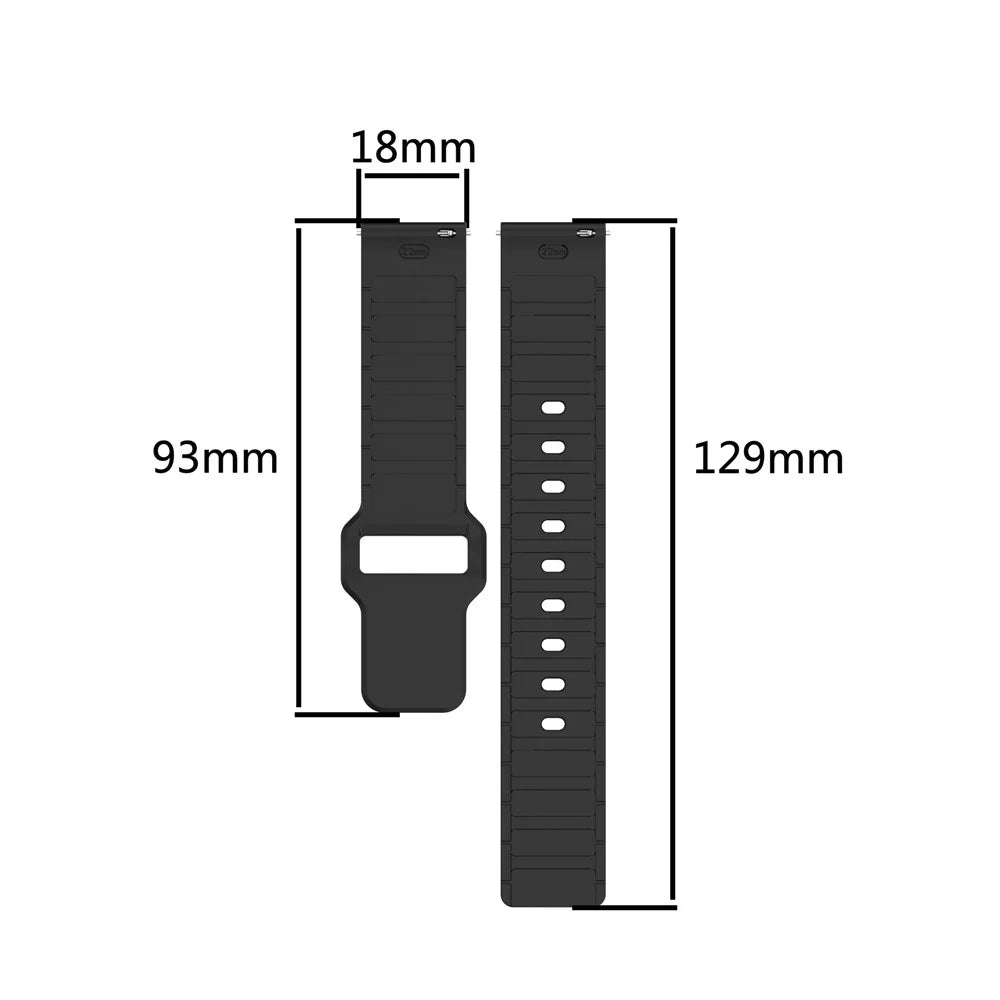 Silicone Strap for Garmin Venu 3S / Venu 2S / Forerunner 265S / Forerunner 255S Universal 18mm Dual Color Watch Band - Black+White - 6