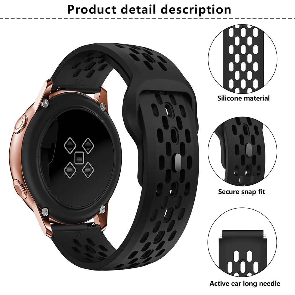 KALEBOL For Huawei Watch GT 5 41mm Watch Band 18mm Holes Design Reverse Buckle Silicone Strap - Dark Yellow - 4