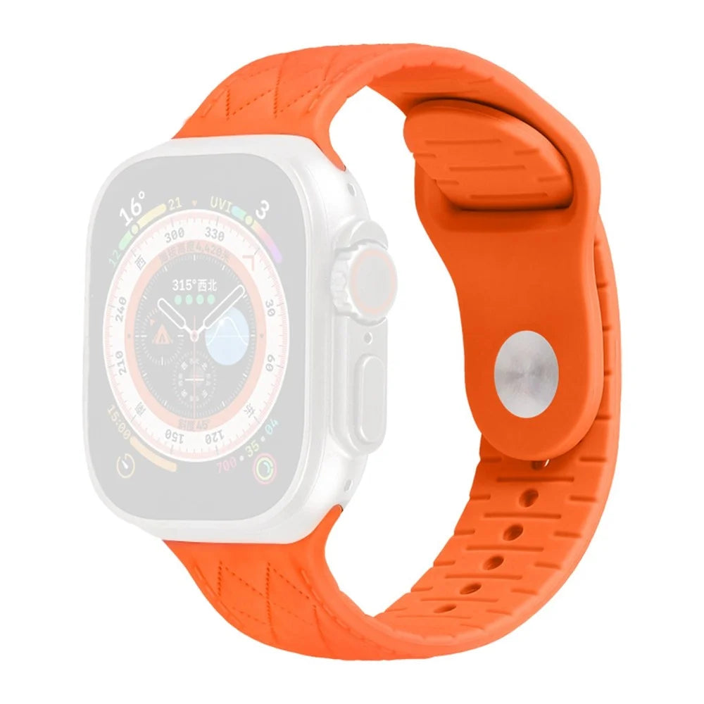 Silicone Band for Apple Watch Series 11 10 42mm / 9 8 7 41mm / SE3 SE2 SE 6 5 4 40mm / 3 2 1 38mm Rhombus Design Watch Strap - Orange - 1