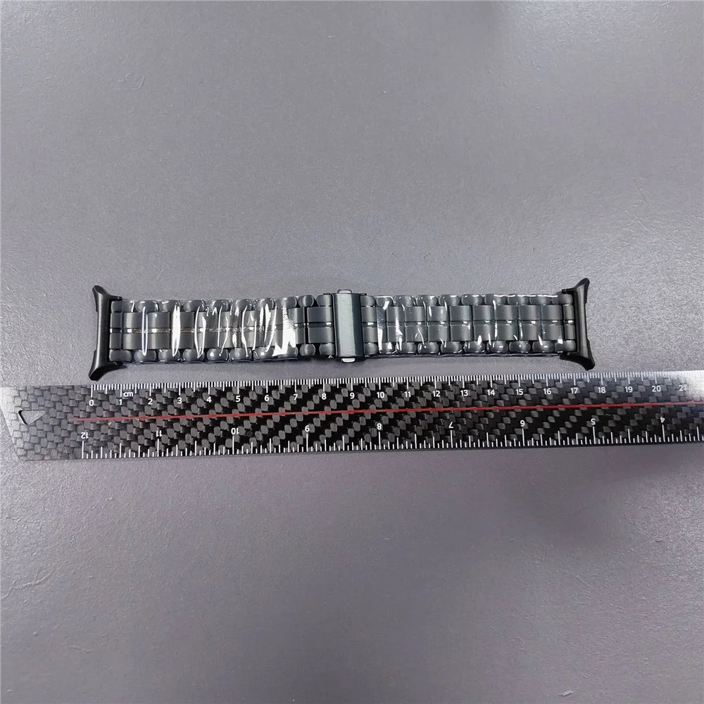 For Samsung Galaxy Watch Ultra2 47mm / Watch Ultra (2025) 47mm / Watch Ultra 47mm Semicircular Design Watch Band Titanium Alloy 5-Bead Wrist Strap - Black - 6