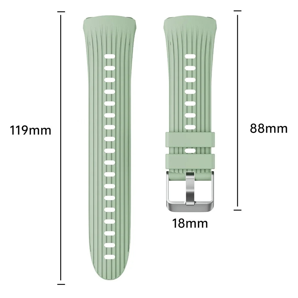 For Huawei Watch 5 42mm Silicone Watch Band Vertical Stripes Wrist Strap - Orange - 5