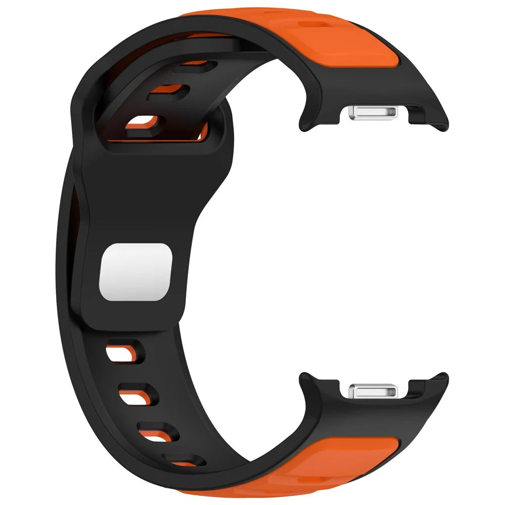 Silicone Strap for Samsung Galaxy Watch8 44mm / 40mm / Watch8 Classic 46mm Dual Color Design Replacement Watch Band - Black / Orange - 3