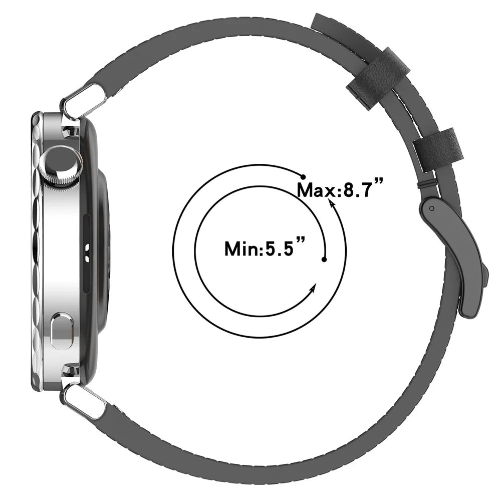 For Huawei Watch GT 5 41mm Watch Band 18mm Replacement Genuine Cow Leather Strap - Black - 4