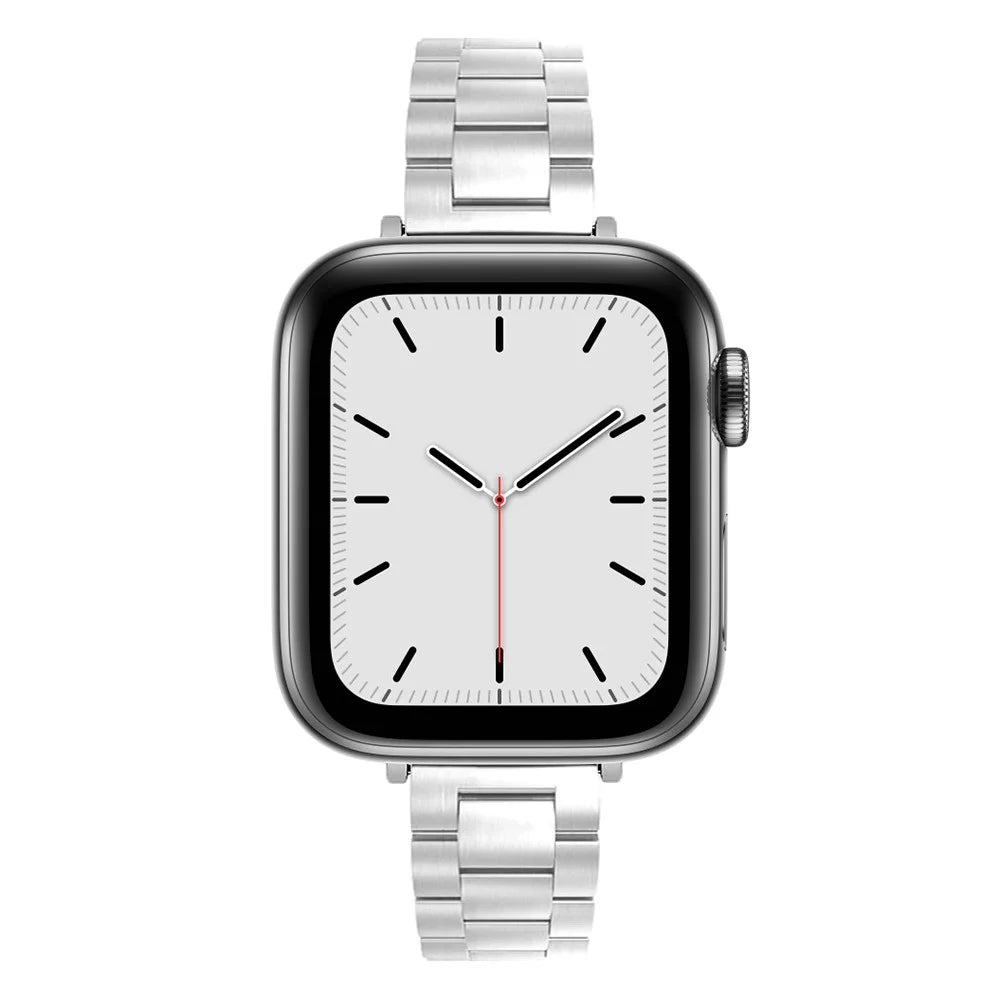 Steel Metal Smart Watch Band Wrist Strap Replacement for Apple Watch Series 11 10 42mm / 9 8 7 41mm / SE3 SE2 SE 6 5 4 40mm / 3 2 1 38mm -Silver - 4