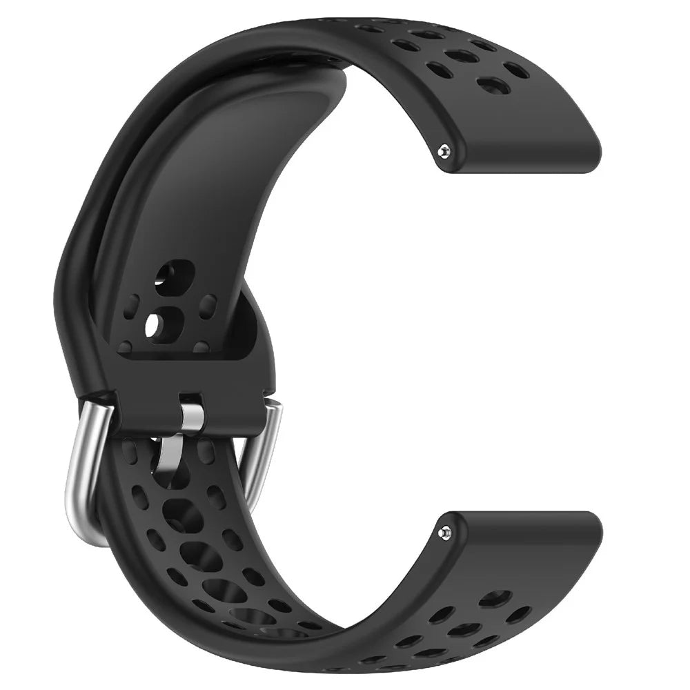 For Huami Amazfit Active 2 Square (A2434) Watch Band Holes Design Breathable Silicone Strap - Black - 4