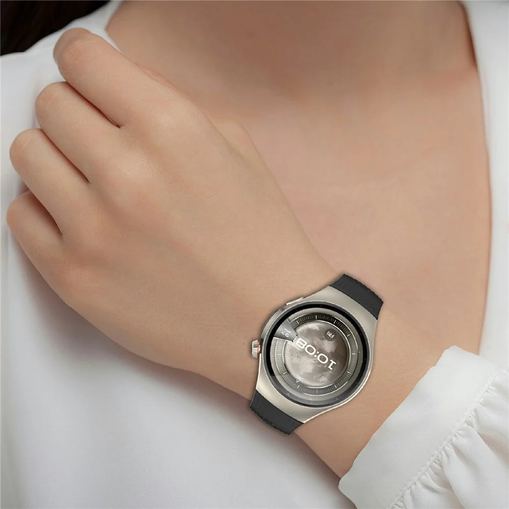 For Huawei Watch 5 42mm Striped Silicone Adjustable Watch Band Solid Color Soft Wristband - Light Purple - 6