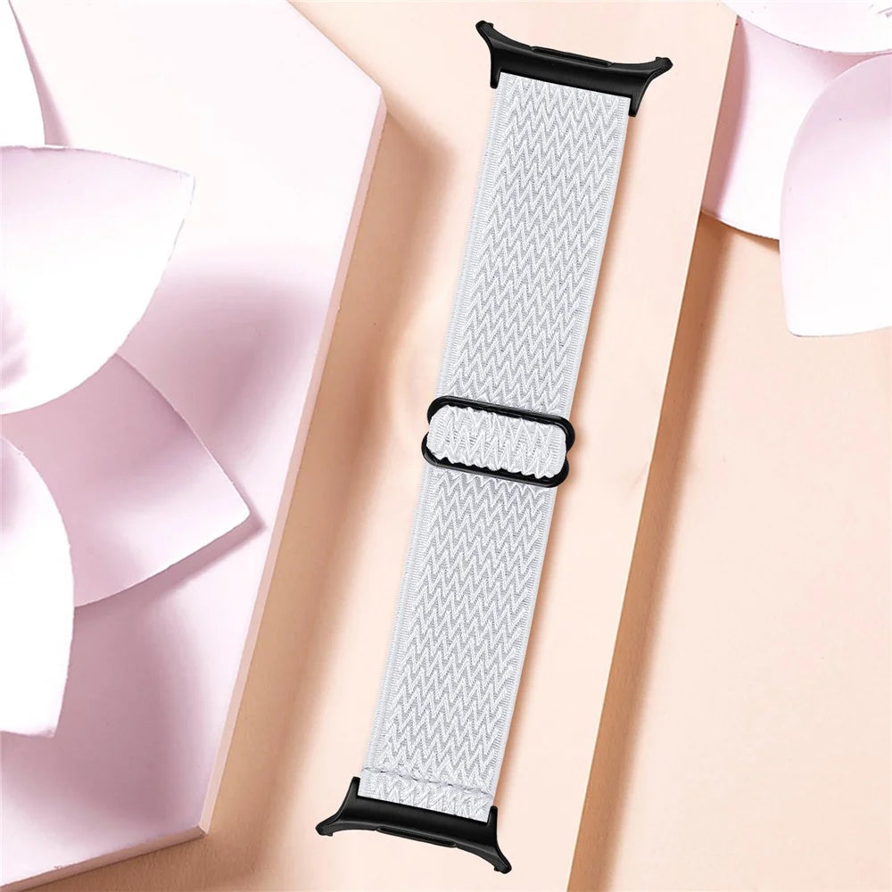 Elastic Band with Black Connector for Samsung Galaxy Watch Ultra2 47mm / Watch Ultra (2025) 47mm / Watch Ultra 47mm Adjustable Watch Strap - White - 3