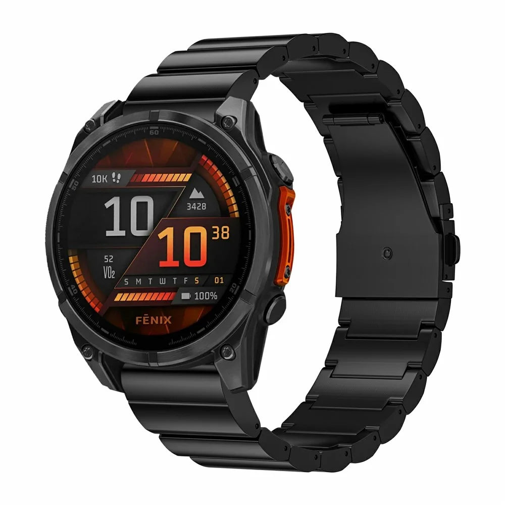 For Garmin Fenix 8 47mm / E 47mm Titanium Alloy Watch Strap 22mm 1-Bead Quick Release Wrist Band - 2