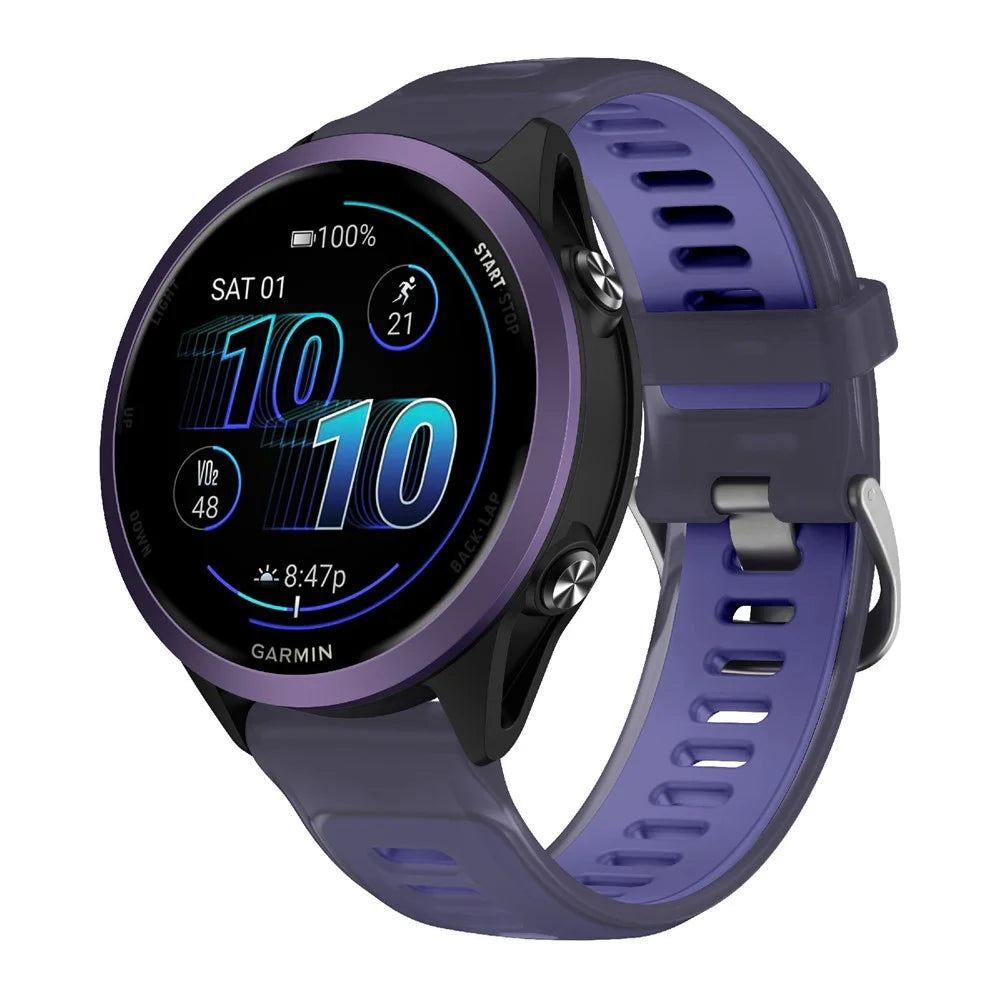 18mm Silicone Watch Band for Huawei Watch GT 5 41mm / GT 4 41mm / Garmin Venu 3S Transparent Wrist Strap - Purple - 2