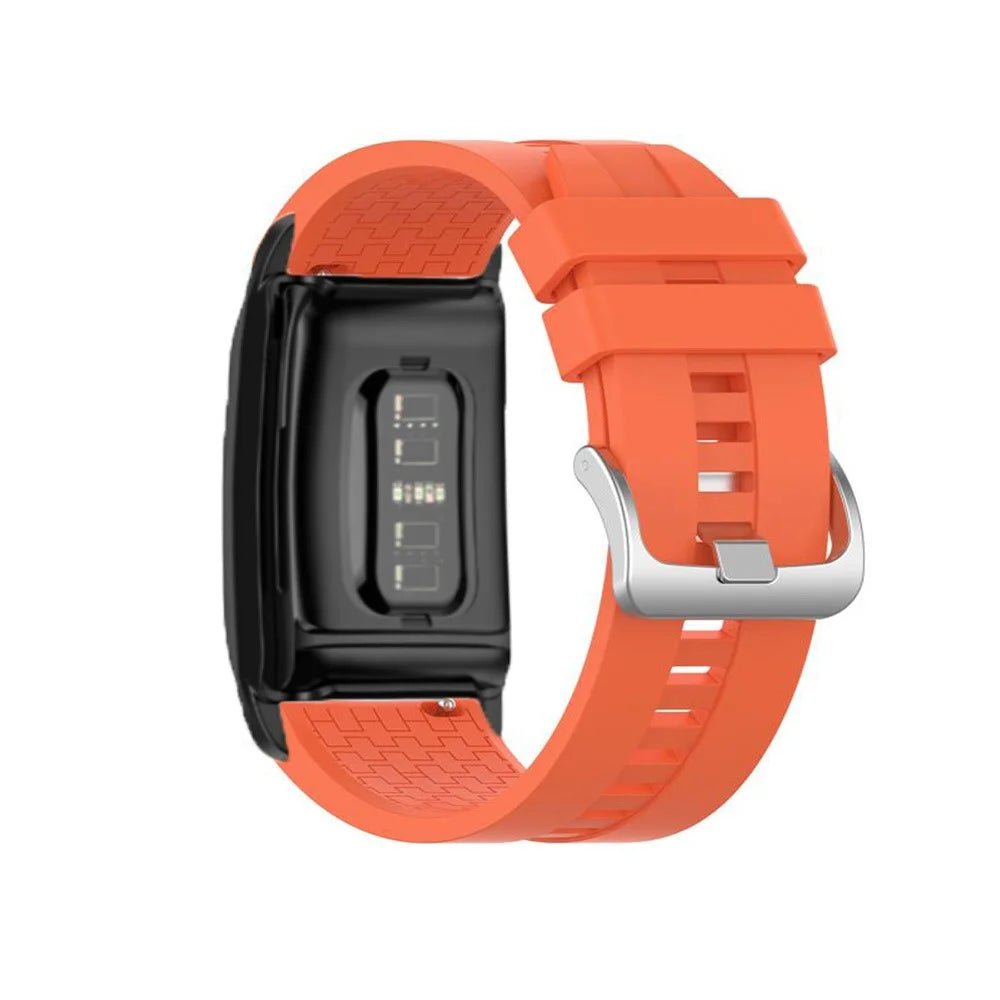 For WHOOP 5.0 / 4.0 Silicone Watch Strap Grid Texture Watchband Replacement - Orange - 3