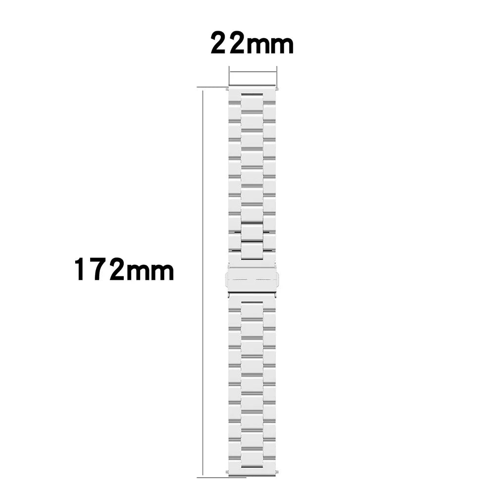 Stainless Steel 3 Beads Replacement Wrist Strap Watchband 22mm for Huawei Watch 3/Watch 3 Pro - Silver - 4