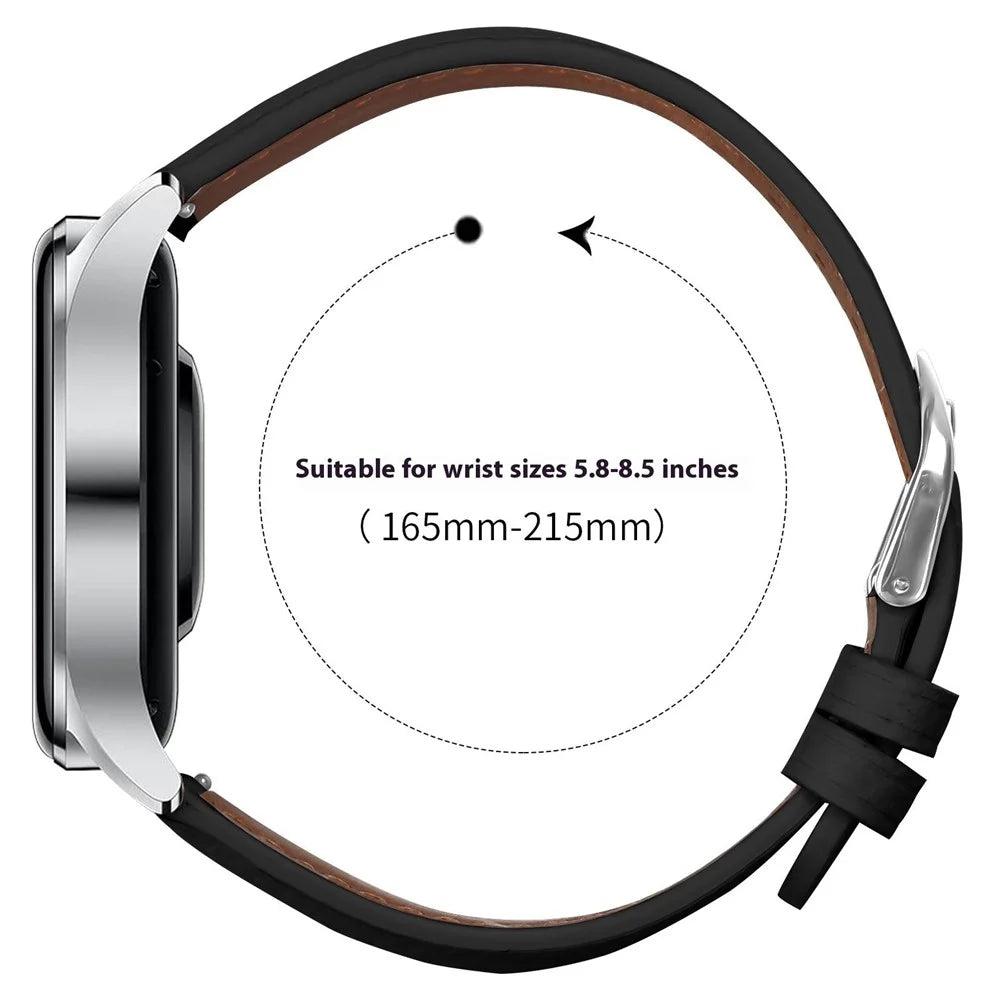 Replacement Strap for Huawei Watch GT 4 46mm Litchi Texture PU Leather Watch Band with Metal Buckle - Black - 6