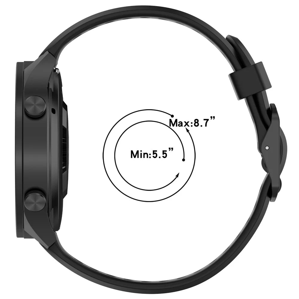 Watch Band for Oppo Watch 4 Pro / OnePlus Watch 2 / 2R / 3 43mm Quick Release Breathable Silicone Strap - Black - 6