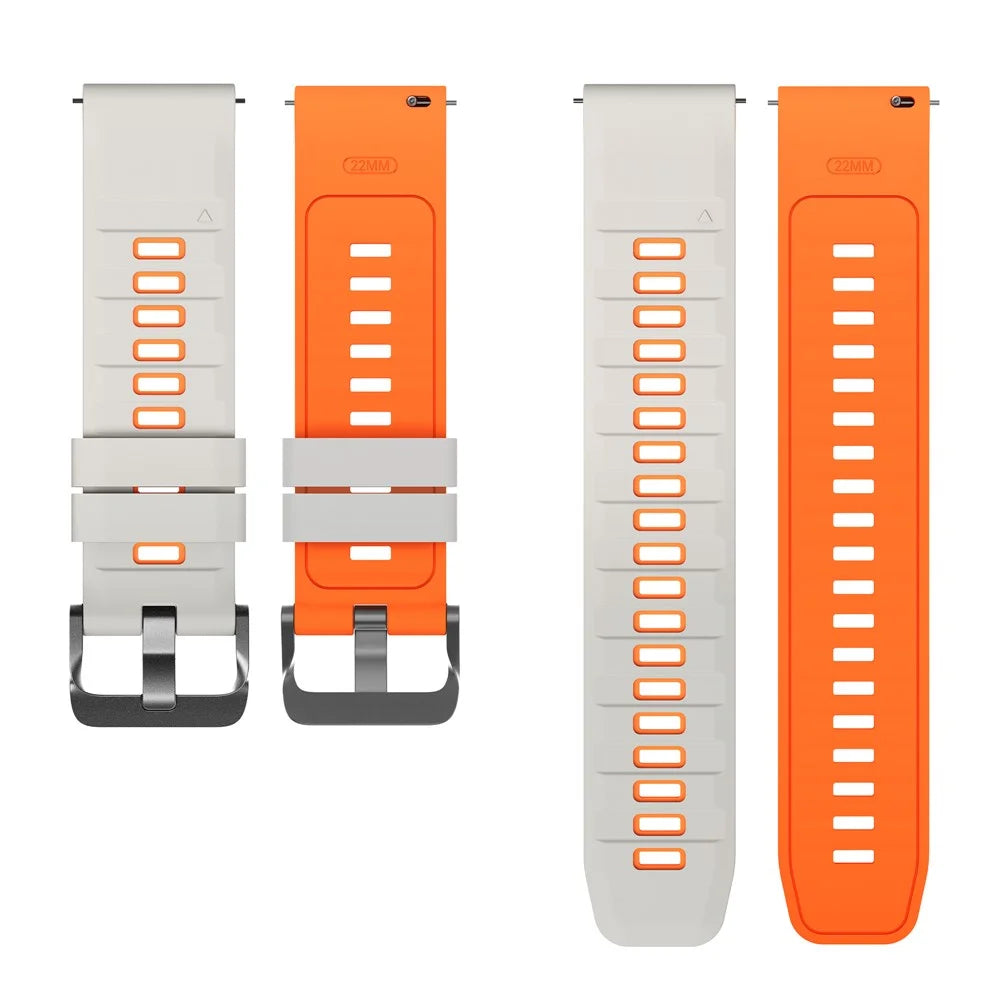 22mm Silicone Strap for Huawei Watch GT 5 46mm / 5 Pro 46mm / Samsung Galaxy Watch3 45mm Dual Color Soft Adjustable Watch Band - Starlight / Orange - 5