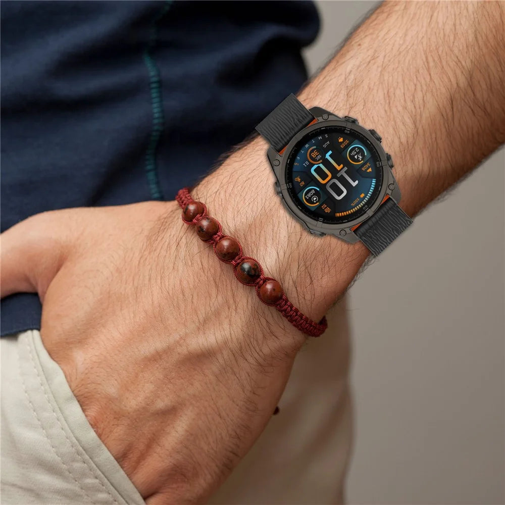 26mm Magnetic Watch Band for Garmin quatix 8 51mm / epix Pro 51mm / Fenix 7X / 7X Pro 51mm Quick Release Silicone Strap Stripe Pattern - Midnight Blue - 5