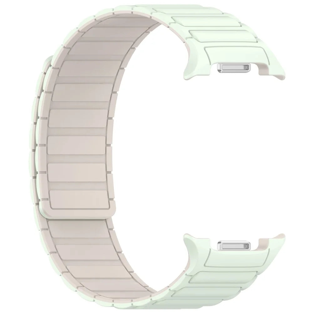 Magnetic Silicone Strap for Samsung Galaxy Watch8 Classic 46mm / Watch8 44mm / 40mm Adjustable Watch Band - Mint Green / Starlight - 3