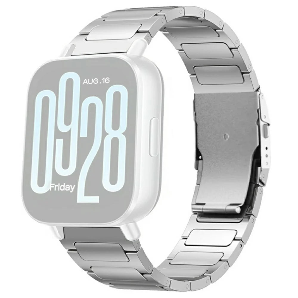 Titanium Alloy Watchband for Xiaomi Smart Band 10 Pro / 9 Pro / 8 Pro / Redmi Watch 6 / 5 / 4 H-Shaped Buckle Wrist Strap - Silver - 1