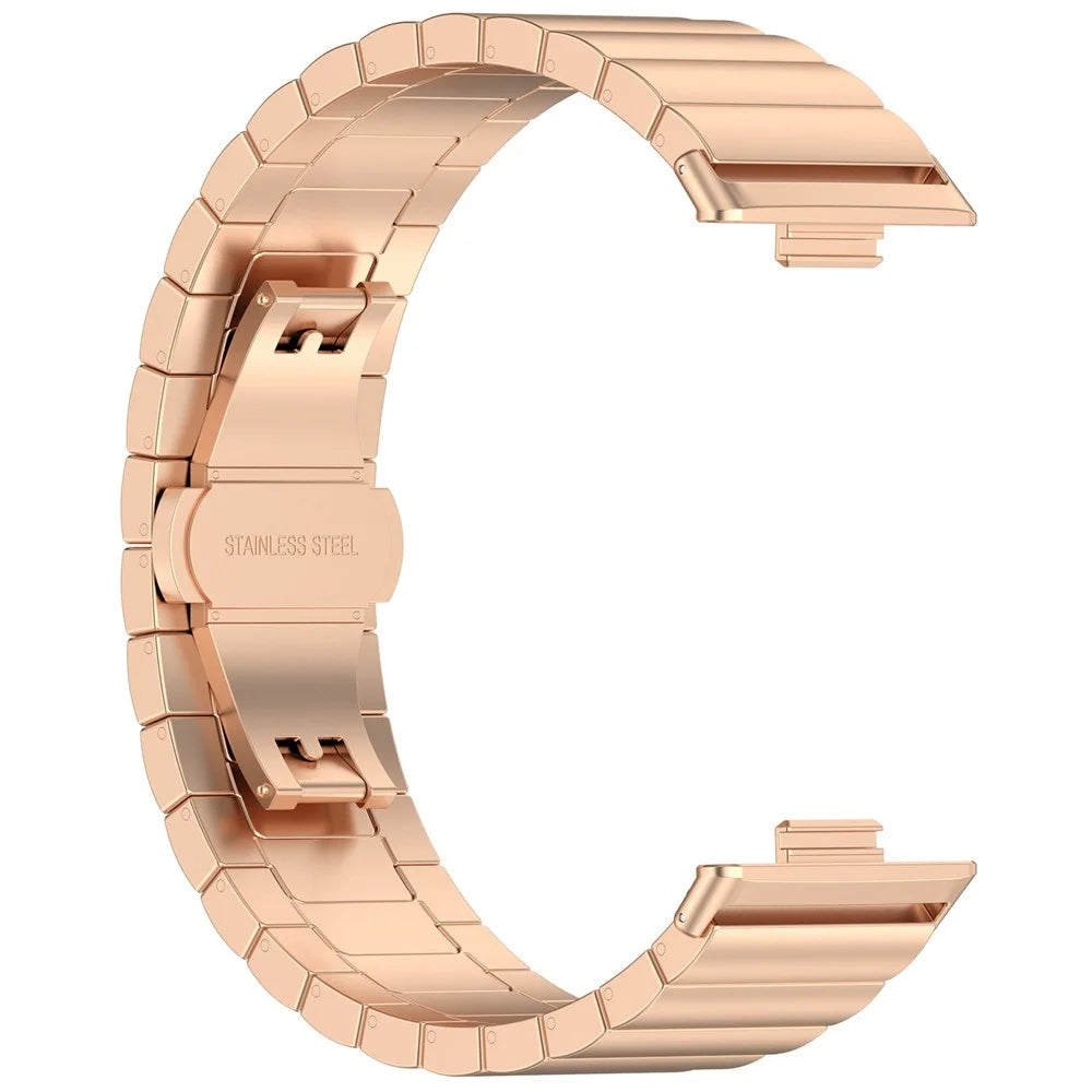 Stainless Steel Watch Band For Huawei Watch Fit 4 / Fit 4 Pro Wrist Strap with Splite Butterfly Clasp - Rose Gold - 2