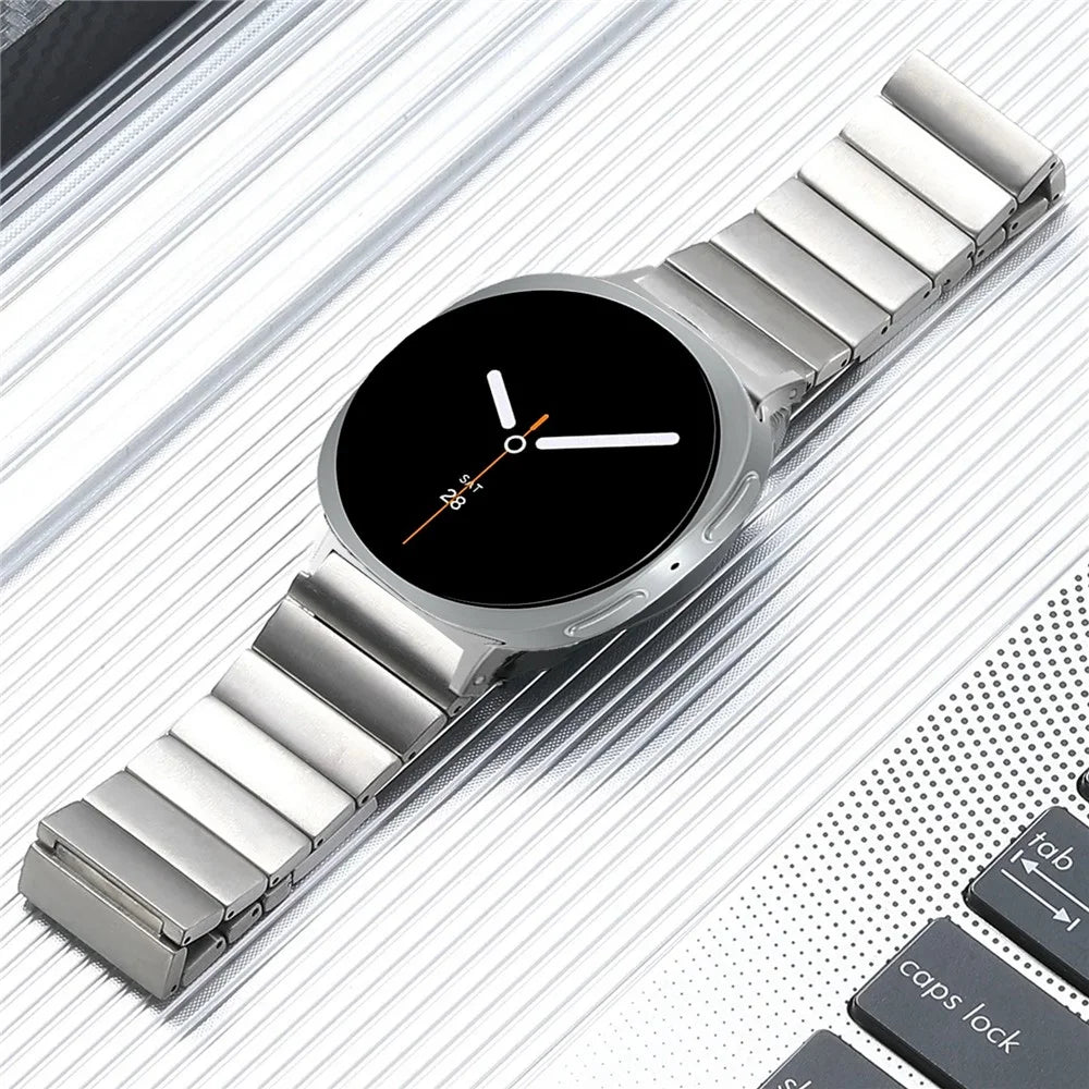 Stainless Steel Watch Band For Samsung Galaxy Watch8 40mm / 44mm / Watch8 Classic 46mm Wrist Strap with Splite Butterfly Clasp - Black - 5