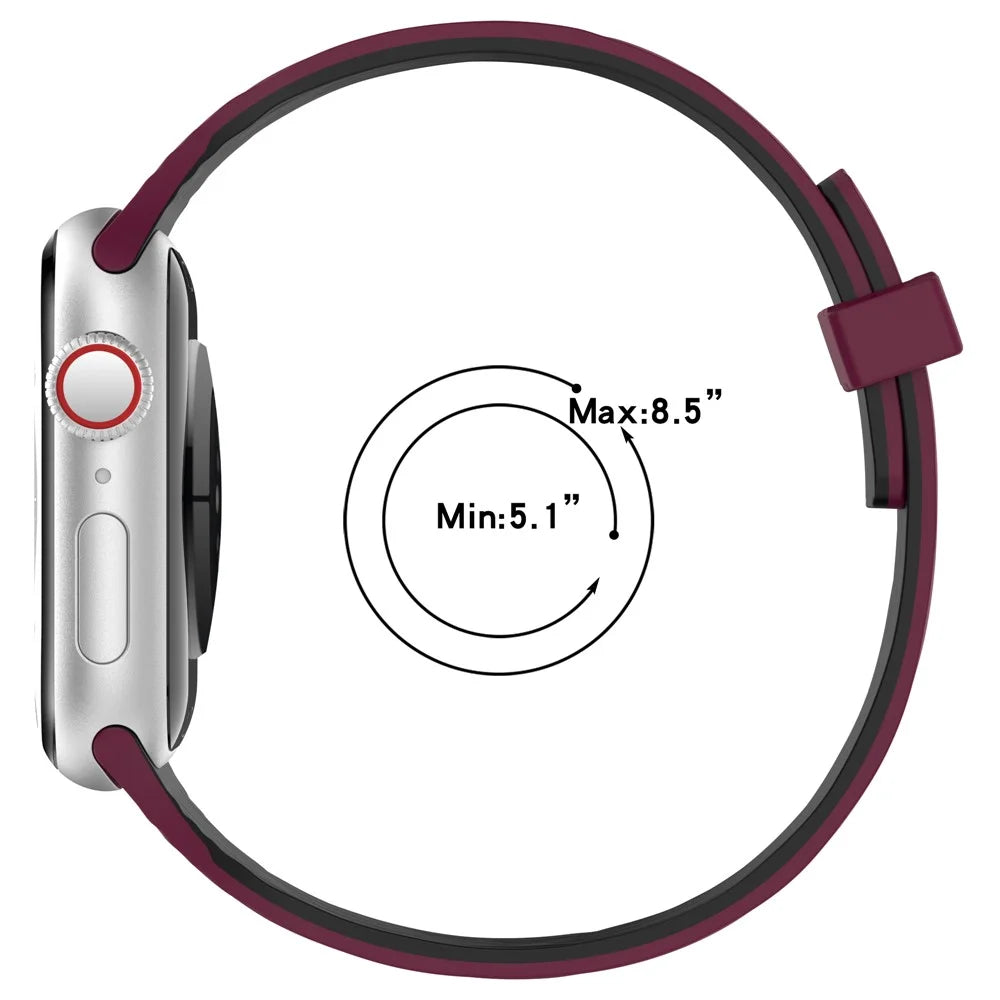 Strap for Apple Watch Series 11 10 42mm / 9 8 7 41mm / SE3 SE2 SE 6 5 4 40mm / 3 2 1 38mm Wood Grain Magnetic Silicone Watch Band - White - 6