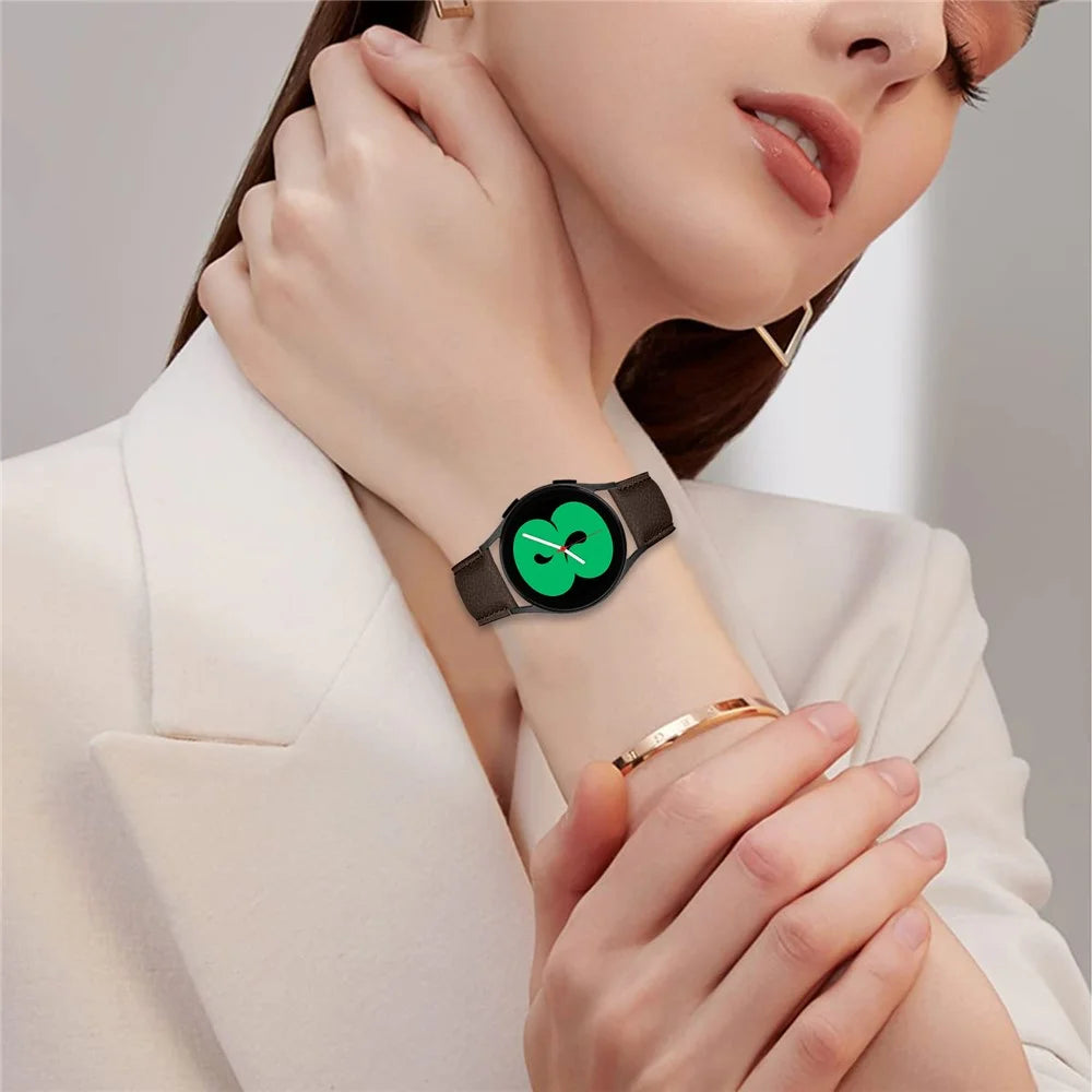 Wrist Strap For Huami Amazfit Active / GTR Mini / Bip 3 Pro / Bip 3 Genuine Leather Watch Band with Black Connector Turtle Back Buckle - Coffee - 3