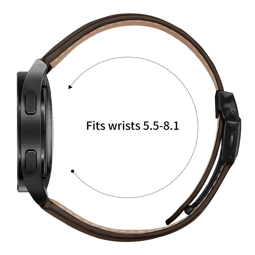 Wrist Strap For Huami Amazfit Active / GTR Mini / Bip 3 Pro / Bip 3 Genuine Leather Watch Band with Black Connector Turtle Back Buckle - Coffee - 6