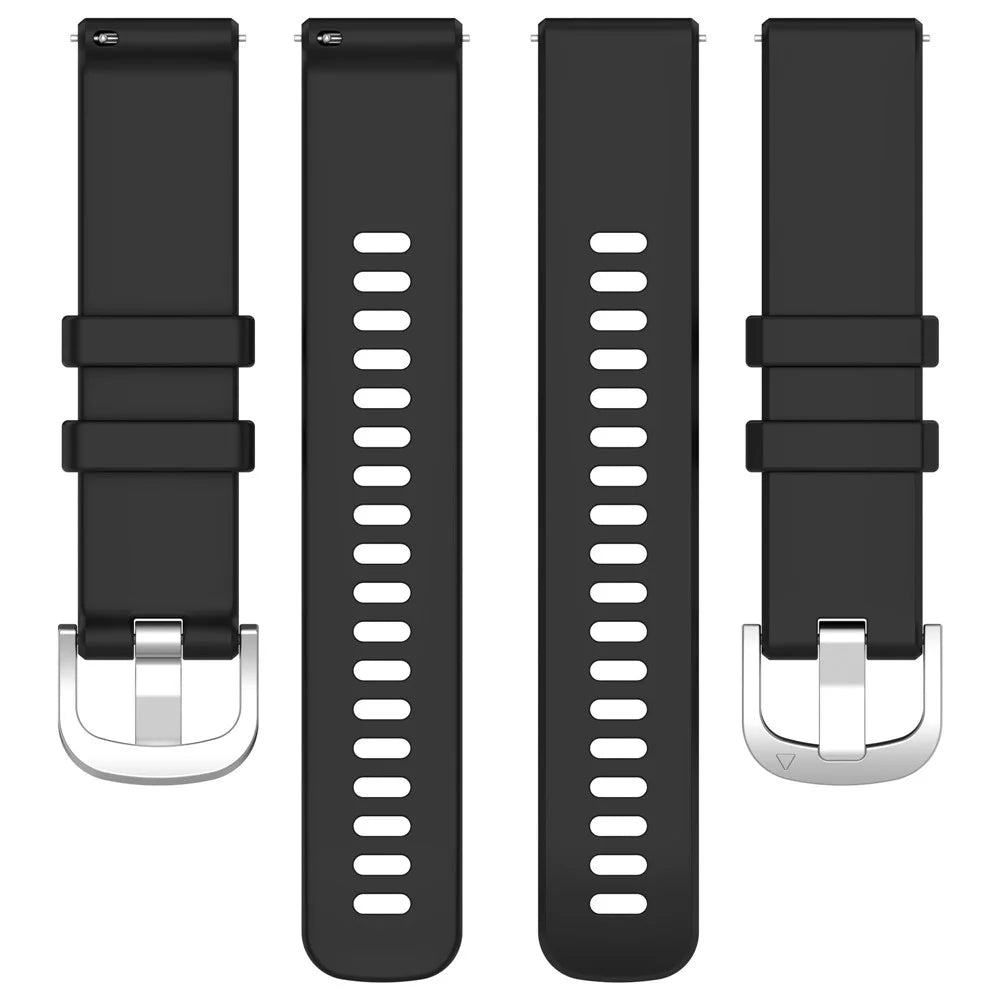 For Garmin Venu 4 41mm Watch Band 18mm Silicone Strap with Steel Buckle - Black - 4