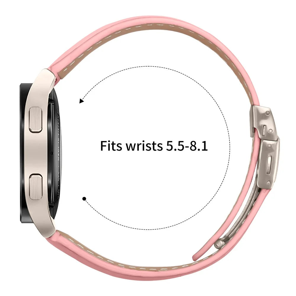 Wrist Strap For Garmin D2 Air X10 / Bounce / vivoactive 5 / Approach S40 Genuine Leather Watch Band with Starlight Connector Turtle Back Buckle - Pink - 6