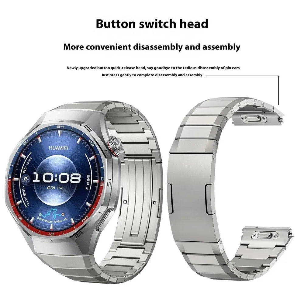 For Huawei Watch GT 6 Pro 46mm Titanium Alloy Strap Bamboo Joint Watch Band - Black - 3