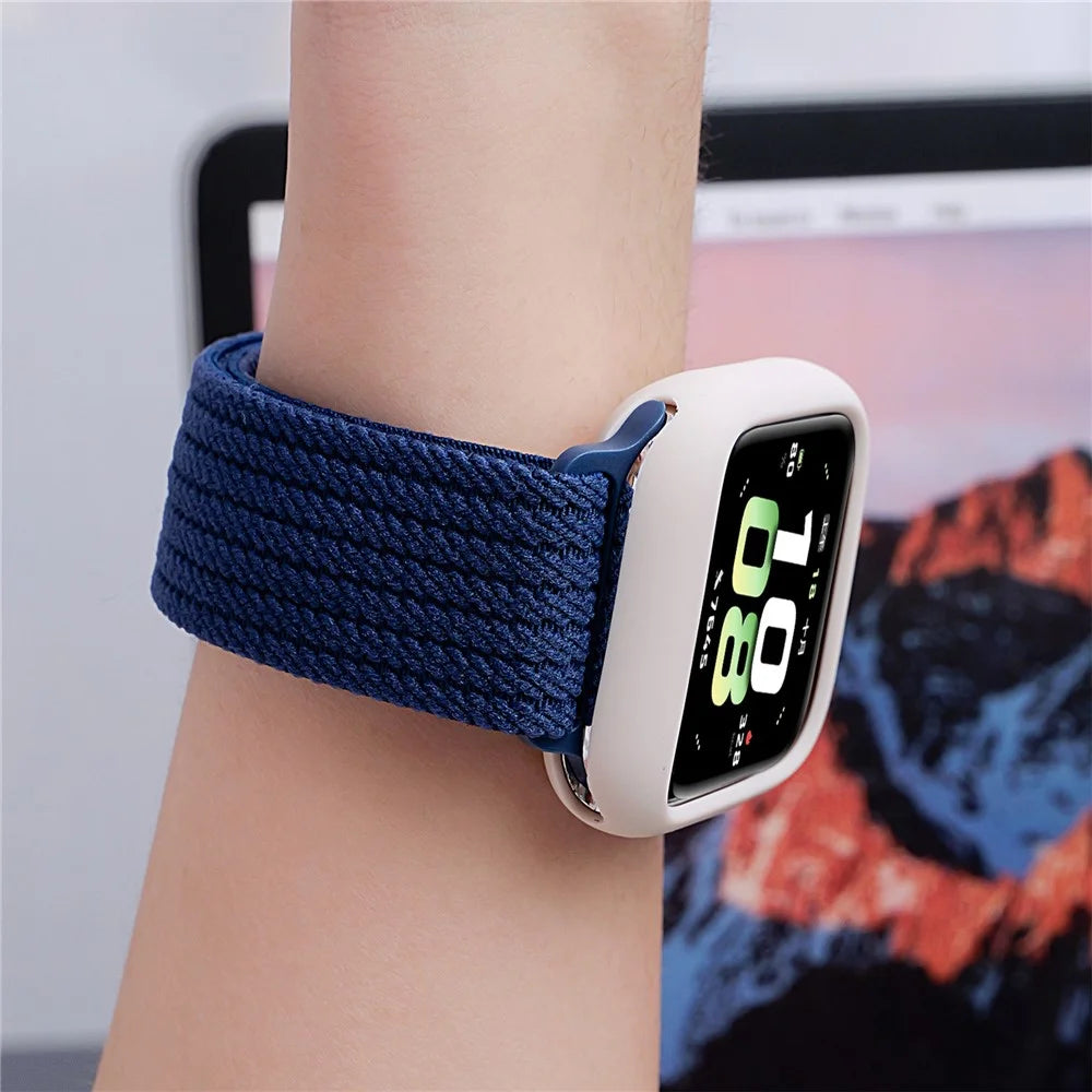 Magnetic Nylon Watch Band for Apple Watch Series 11 10 42mm / 9 8 7 41mm / SE3 SE2 SE 6 5 4 40mm / 3 2 1 38mm Adjustable Elastic Strap - Orange - 4
