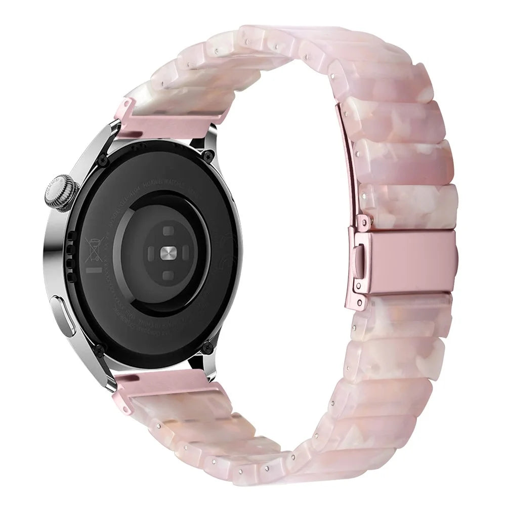 Watch Band For TicWatch Pro X / Pro 3 Lite / Pro 3 , 1-Bead Acrylic Resin Waterproof Bracelet - Pink Brown / Pink Buckle - 1